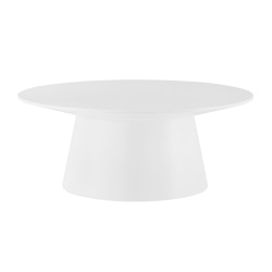Eurostyle Welsey Round Coffee Table, 14"H x 35-1/2"W x 35-1/2"D, White