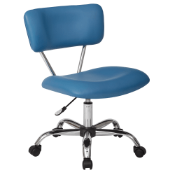 Office Star™ Avenue Six Vista Bonded Leather Task Chair, Blue/Silver