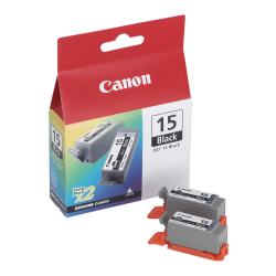 Canon® BCI-15 Black Ink Tanks, Pack Of 2, BCI-15BK