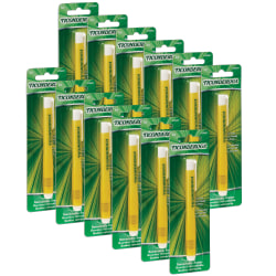 Ticonderoga Retractable Erasers, 5", Yellow/White, Pack Of 12 Erasers