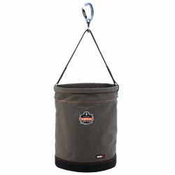 Ergodyne Arsenal 5945 XL Canvas Hoist Bucket With Swiveling Carabiner, 20" x 16", Gray