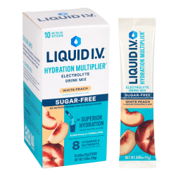 Liquid IV Sugar-Free White Peach Drink Mix, 0.45 Oz, Total Qty 10