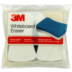 3M™ Whiteboard Erasers, 3" x 5", Pack Of 2 Erasers