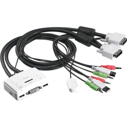 TRENDnet 2-port DVI Audio KVM Switch - 2 Computer(s) - 1920 x 1200 - 4 x USB - 3 x DVI