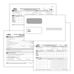 ComplyRight™ 1095-C Tax Forms Set, Employer-Provided Health Insurance Offer And Coverage Forms With Envelopes, 8-1/2" x 11", Set for 50 Recipients