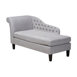 Baxton Studio Upholstered Chaise Lounger, Gray