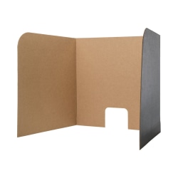Flipside Products Computer Lab Privacy Screens, Corrugated Cardboard, 70" x 23", Black, Pack Of 3 Screens