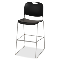 Lorell® Plastic Bistro-Height Stack Chair, Black