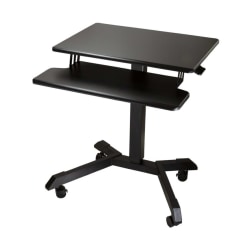 Victor® DC550 Mobile Adjustable Standing Desk With Keyboard Tray