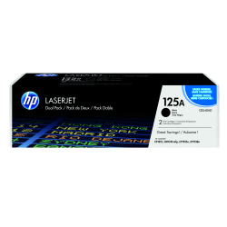 HP 125A Black Toner Cartridges, Pack Of 2, CB540A
