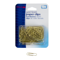OIC® Paper Clips, Box Of 100, No. 2, Gold