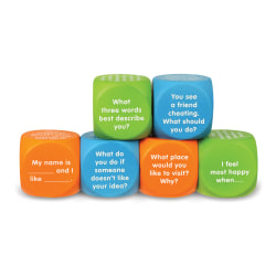 Learning Resources Let's Talk! Cubes, Multicolor, Kindergarten To 5th Grade, Set Of 6 Cubes