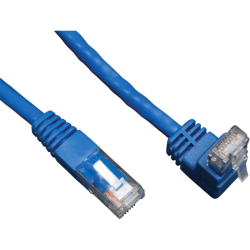 Tripp Lite 5ft Cat6 Gigabit Molded Patch Cable RJ45 Right Angle Up to Straight M/M Blue 5', N204005BLUP