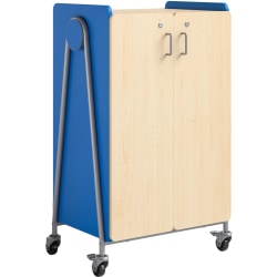 Safco® Whiffle Double-Column 12-Drawer Mobile Storage Cart, 48"H x 30"W x 19-3/4"D, Spectrum Blue