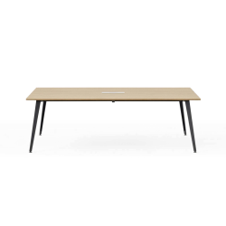 Branch Furniture Rectangle Conference Table, 30"H x 96"W x 48"D, Woodgrain Top/Charcoal Base
