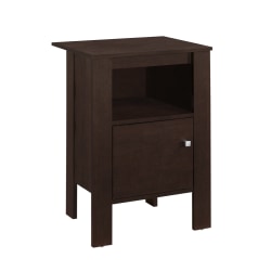 Monarch Specialties Emiliano Accent Table, 24-1/4"H x 17-1/4"W x 14"D, Cappuccino