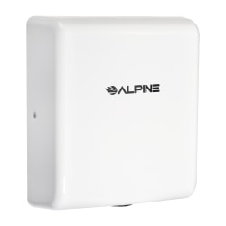 Alpine Industries Willow Commercial High-Speed Automatic Electric Hand Dryer With Wall Guard, White