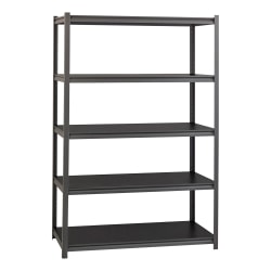 Lorell™ Riveted Storage Shelving, 5-Shelf, 72"H x 48"W x 18"D, Black