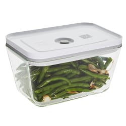 Zwilling Fresh & Save Glass Vacuum Food Storage Container, 8-1/2"H x 4-15/16"W x 5-5/8"D, Clear/White