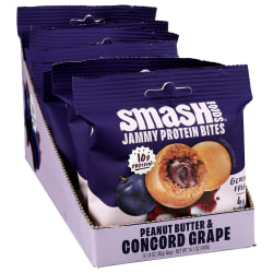Smash Foods Superfood Snack Bites, Peanut Butter & Concord Grape Jelly, 1.8 Oz, Total Qty 8