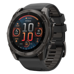 Garmin® fenix® 8 AMOLED Multisport GPS Watch With Silicone Band And 51mm Sapphire Lens, Carbon Gray/Black