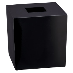 Erwyn Products Brilliance Boutique Tissue Box Covers, 5-7/8"H x 5-3/4"W x 5-3/4"L, Black, Total Qty 8