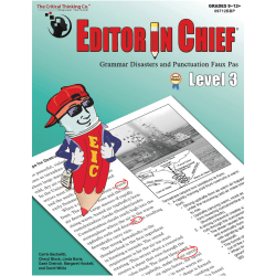 The Critical Thinking Co. Editor In Chief Level 3 Workbook, Grades 9-12