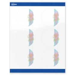 Avery® Printable Labels With Sure Feed® Technology, S00-EVG, Round, 3", Glossy White With Preprinted Watercolor/Gold Leaf Design, Pack Of 60