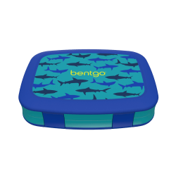 Bentgo Kids Prints 5-Compartment Lunch Box, 2"H x 6-1/2"W x 8-1/2"D, Shark