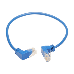 Tripp Lite Cat6 Ethernet Cable Up/Down Angled UTP Slim Molded M/M Blue 1ft - 1 ft - 28 AWG - Blue