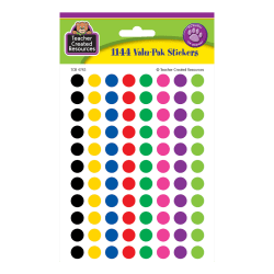 Teacher Created Resources Mini Stickers, 3/8", Colorful Circles, Pre-K - Grade 12, Pack Of 1,144
