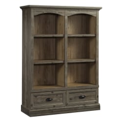 Sauder® Sonnet Springs 62"H 6-Shelf Bookcase With Drawers, Pebble Pine®/Khaki Pine