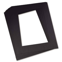 Pacon® Pre-Cut Mat Frames, 12" x 18", Black, Set Of 12 Frames