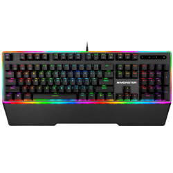 Monster Quest RGB Corded Mechanical PC Gaming Keyboard, Black, 2MNGK0383B0L2