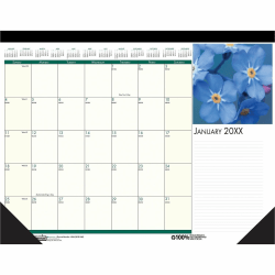 House of Doolittle EarthScapes Flowers 18-1/2" Desk Pad - Julian Dates - Monthly- January 2024 - December 2024 - HOD1596