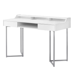 Monarch Specialties Computer Desk With Shelves, White/Silver