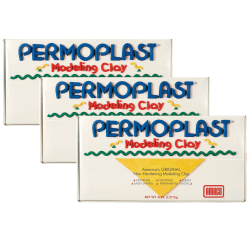 Amaco Permoplast Modeling Clay, 1 Lb Box, Cream, Pack Of 3 Boxes