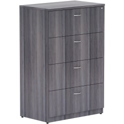 Lorell® 35-1/2"W x 22"D Lateral 4-Drawer File Cabinet, Weathered Charcoal