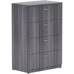 Lorell® 36"W Lateral 4-Drawer File Cabinet, Weathered Charcoal