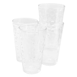 Gibson Home 4-Piece Bubble Glass Tumbler Set, 13.5 Oz, Clear