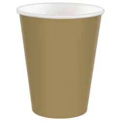 Amscan 68015 Solid Paper Cups, 9 Oz, Gold, 20 Cups Per Pack, Case Of 6 Packs