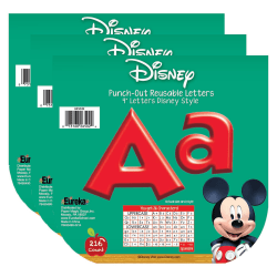 Eureka Deco Letters, 4", Mickey Mouse Clubhouse, Red, 216 Per Pack, Set Of 3 Packs