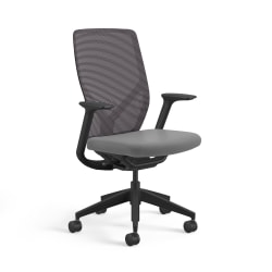 HON Flexion Ergonomic Mesh/Fabric Mid-Back Task Chair, Frost/Black