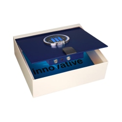 Innovative Hospitality Concepts Top Open Safe, 1.122 Cu. Ft., 15" Laptop Size, Holiday Inn Formula Blue Approved, Blue/Ivory, Total Qty 1