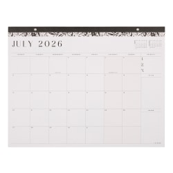Citrine 12-Month Desk Calendar, 22" x 17", Midnight Floral, July 2026 - June 2027, Total Qty 1