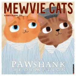 2026 Willow Creek Press Humor & Comics Monthly Wall Calendar, 12" x 12", Mewvie Cats, January To December, 51900