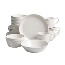 Bee and Willow Milbrook 16-Piece Stoneware Dinnerware Set, White