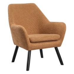 Office Star Della Mid-Century Fabric Accent Chair, 33-1/2"H x 27-1/2"W x 29"D, Rust/Black