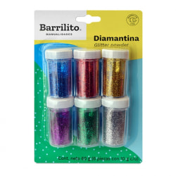 Creative Glitter, With Applicator Bottles, Assorted Colors, Total Qty 6