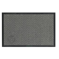 M+A Matting WaterHog Floor Mat, Max Herringbone, 3' x 10', Gray Ash